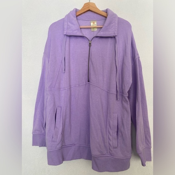TANGERINE LILAC PURPLE PULLOVER SWEATSHIRT WITH POCKETS SIZE LARGE - Picture 1 of 4